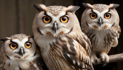 Owls With Expressive Eyes And Raised Eyebrows Upscaled 6