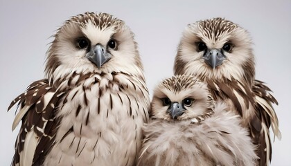 Owls With Fluffy Feathers In A Fluffy Family Portr Upscaled 2