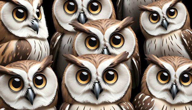 Owls With Expressive Eyes And Raised Eyebrows Upscaled 4