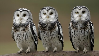 Owls With Unique Markings And Patterns Upscaled 8 - obrazy, fototapety, plakaty