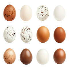 Eggs collection isolated on transparent background 