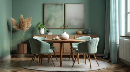 Mint Chairs Adorn Chic Wooden Table Setting