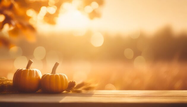 abstract blurred orange background and thanksgiving vintage back
