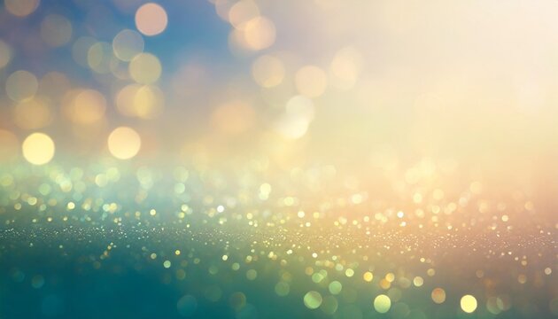abstract gradient blue green background with bokeh light and glitter