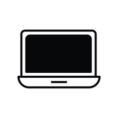 laptop icon with white background vector stock illustration