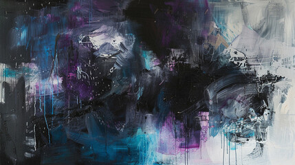Immerse yourself in the dark allure of this abstract composition