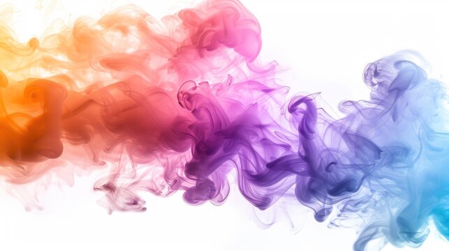 colorful smoke isolated on white