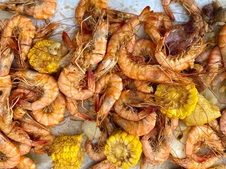 Cajun shrimp boil in Louisiana