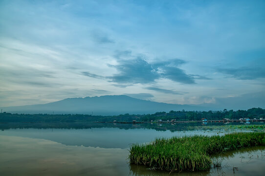 view at Ranu Grati, or Lake Grati which is located in Pasuruan City, Indonesia.