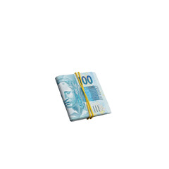 Notas de 100 reais dinheiro brasileiro 3d render isolado