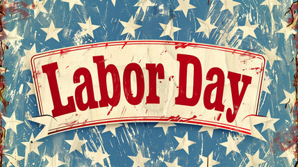A vibrant sign with Labor Day written on it stands out against a festive backdrop in celebration of the holiday