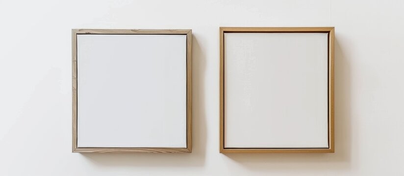 Canvas frame mockup displayed on a white background, with a clipping path included, suitable for showcasing paintings and photos for interior decoration purposes.