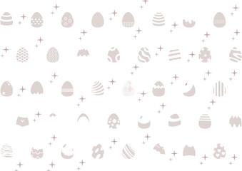 Easter paper crafts, A2-sized, high-definition Easter eggs that are ready to print, seamless patterns, scrapbook paper, backdrops, and decorations in white and brown cute sweet design