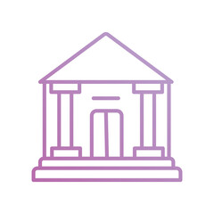 bank icon with white background vector stock illustration