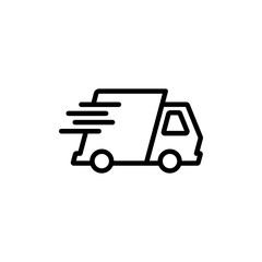 Delivery Icon vector isolated on white background. Fast Delivery Icon. Fast shipping delivery truck. Truck icon delivery