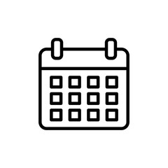 calendar icon vector isolated on white background. Calender symbol. Calendar vector icon. Deadline. Date. Time