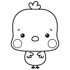 Doodle black and white chicken 