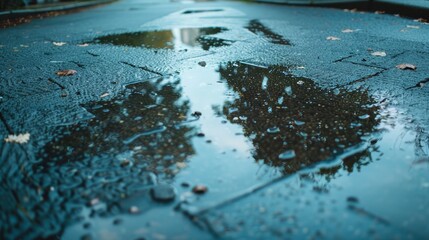 Reflection in a puddle after rain    AI generated illustration