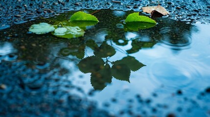 Reflection in a puddle    AI generated illustration