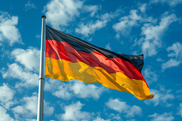 Proud german flag waving high