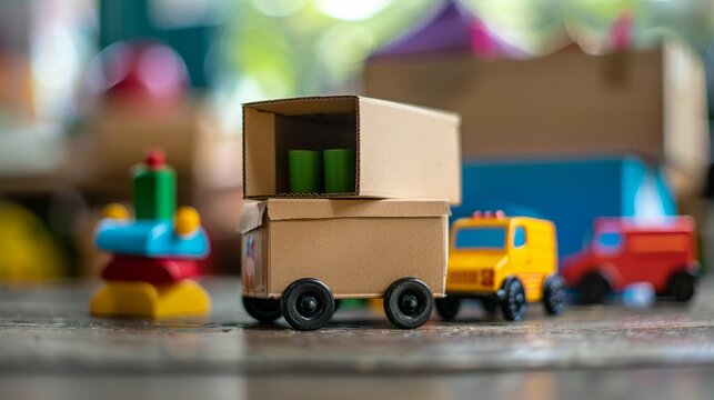 Toy and Game Deliveries Detailed captures showcasing toy and game deliveries with images of educational toys board games and ch AI generated illustration