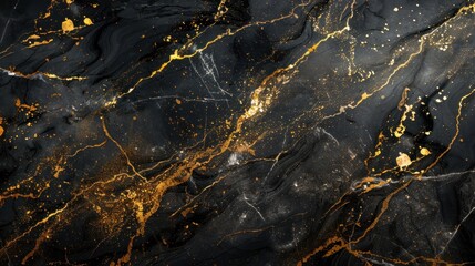 Black and gold marble design. Created with Ai