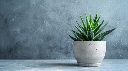 A potted plant with green leaves in a gray pot, AI - Powered by Adobe