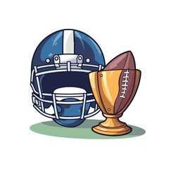 American football sport game champion trophy with b