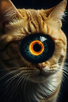 cyclope orange cat in space third eye awakening