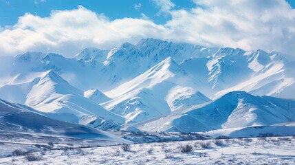 Snow mountain pic winter panorama wallpaper background