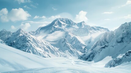Obraz premium Snow mountain pic winter panorama wallpaper background