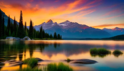 Zelfklevend Fotobehang sunrise in the mountains © Iqra