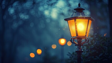 Street lamp light in park wallpaper background