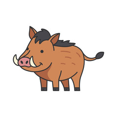 Vector illustration of a wild boar