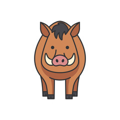 Cute cartoon boar vector illustration