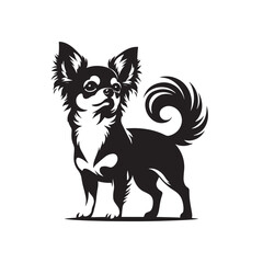Black and White Chihuahua Illustration, Vintage Chihuahua Art, Chihuahua Silhouette Collection, Chihuahua Silhouette Illustration, Vintage Chihuahua Artwork, Chihuahua Silhouette Designs