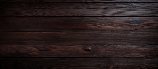 Obraz na płótnie Canvas An up-close view of a wooden surface featuring a rich and dark brown stain finish