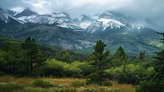 Spring summer mountain peaks landscape wallpaper background