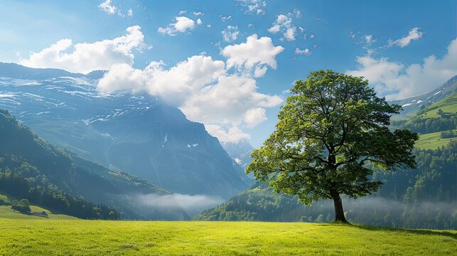 Spring summer mountain peaks landscape wallpaper background