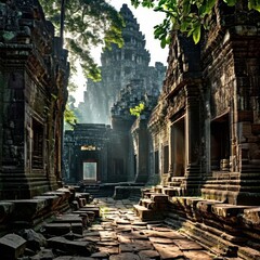 the Bayon temple, Angkor Wat, Siem reap, Cambodia. - obrazy, fototapety, plakaty