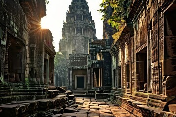 Fototapeta premium the Bayon temple, Angkor Wat, Siem reap, Cambodia.