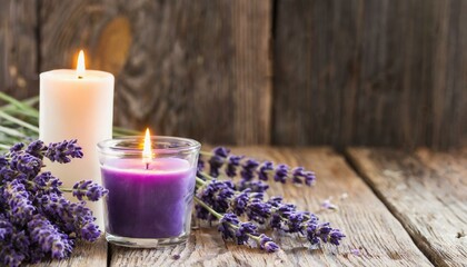 Obraz na płótnie Canvas Lavender aroma candles