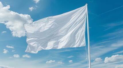 White empty flag template mock up wallpaper background