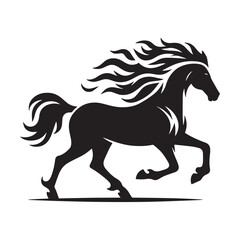 Vintage Horse Silhouettes, Black and White Horse Illustration, Retro Styled Horse Graphics, Retro Styled Horse Silhouettes, Horse Illustrations in Monochrome, Horse Silhouettes for Designers