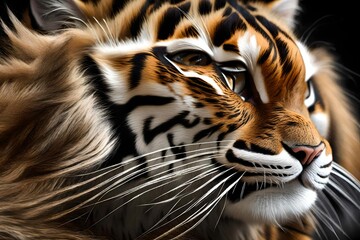 Gros plan sur la fourrure d'un chat tigré - obrazy, fototapety, plakaty