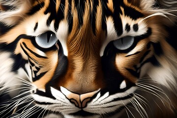 Gros plan sur la fourrure d'un chat tigré - obrazy, fototapety, plakaty