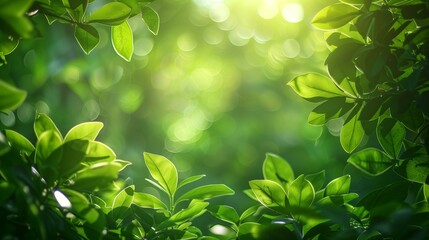 Fototapeta na wymiar Green leaf for nature on blurred background