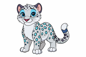 snow leopard  vector illustration