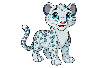 snow leopard vector illustration