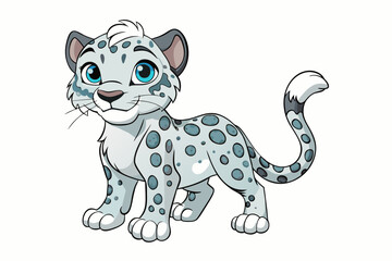 snow leopard vector illustration